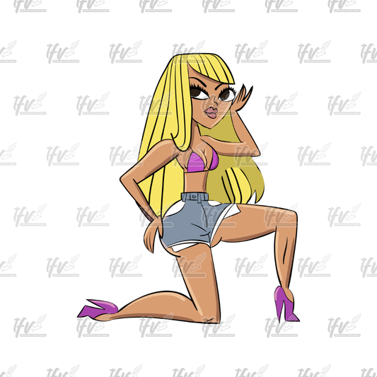 Twerk Dance Cartoon Clip Art (PNG File)