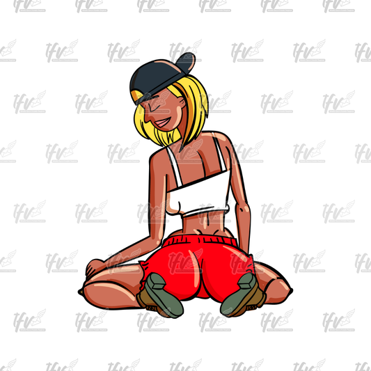 Twerk Dance Cartoon Clip Art (PNG File)