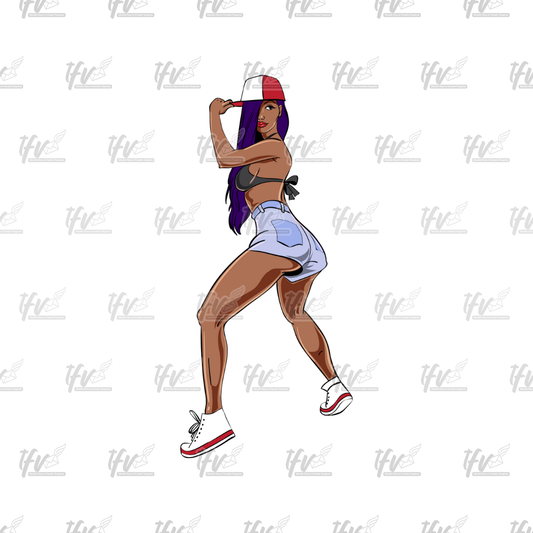 Twerk Dance Cartoon Clip Art (PNG File)