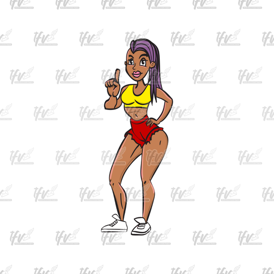 Twerk Dance Cartoon Clip Art (PNG File)