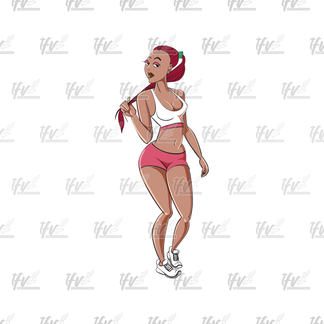 Twerk Dance Cartoon Clip Art (PNG File)
