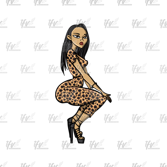 Twerk Dance Cartoon Clip Art (PNG File)