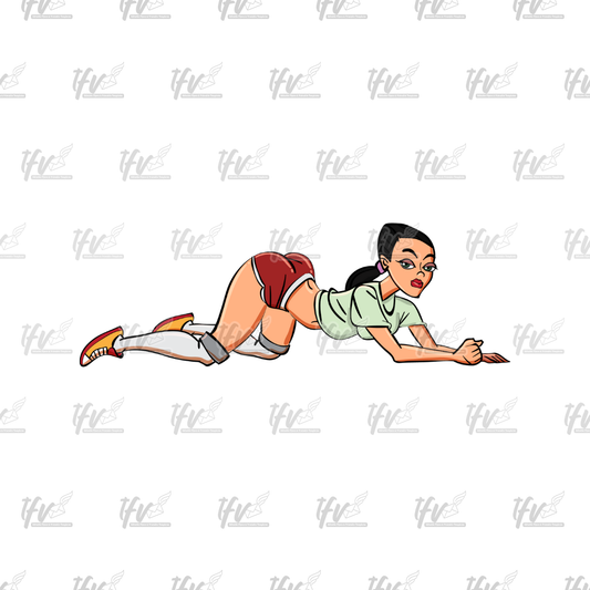 Twerk Dance Cartoon Clip Art (PNG File)