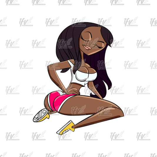 Twerk Dance Cartoon Clip Art (PNG File)