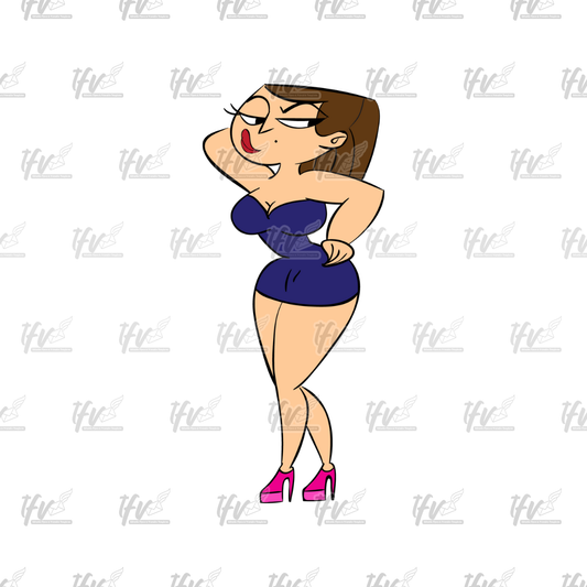 Twerk Dance Cartoon Clip Art (PNG File)