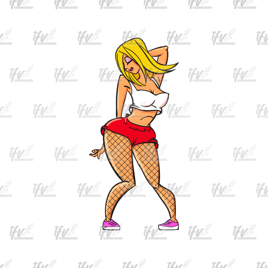Twerk Dance Cartoon Clip Art (PNG File)