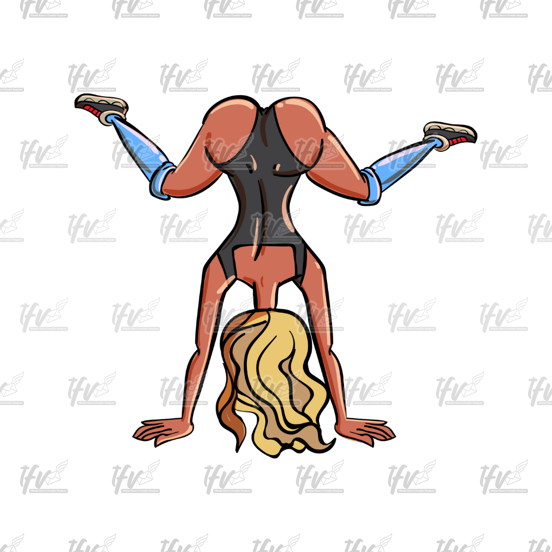 Twerk Dance Cartoon Clip Art (PNG File)