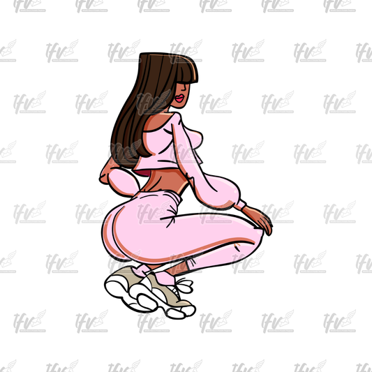 Twerk Dance Cartoon Clip Art (PNG File)