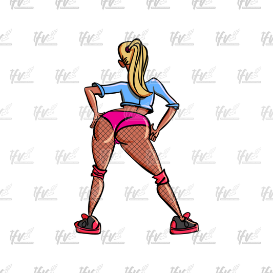 Twerk Dance Cartoon Clip Art (PNG File)
