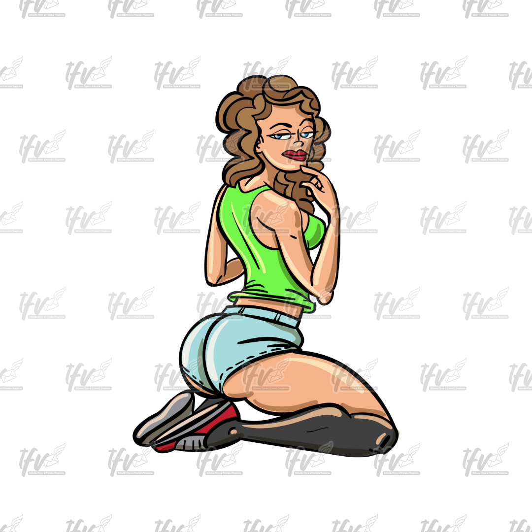 Twerk Dance Cartoon Clip Art (PNG File)