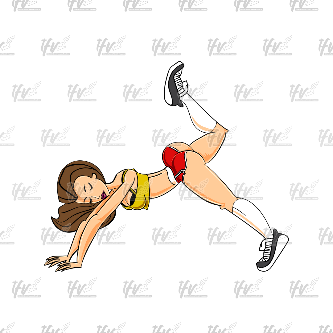 Twerk Dance Cartoon Clip Art (PNG File)