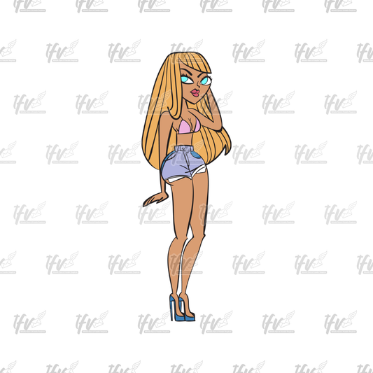 Twerk Dance Cartoon Clip Art (PNG File)