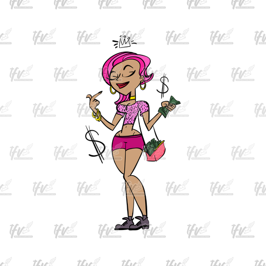 Twerk Dance Cartoon Clip Art (PNG File)