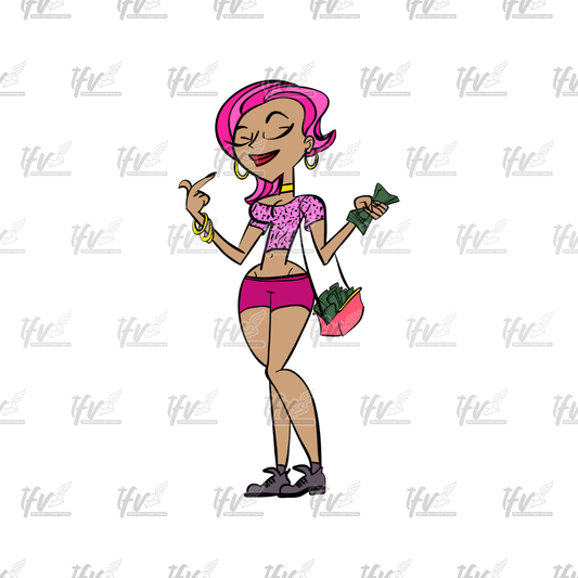 Twerk Dance Cartoon Clip Art (PNG File)