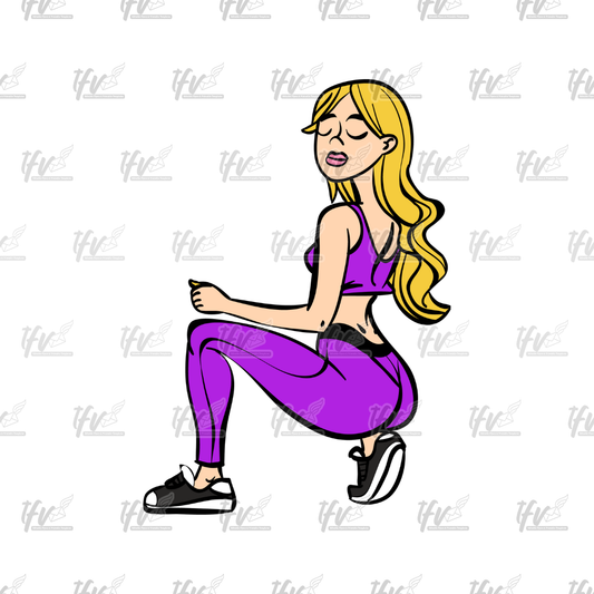 Twerk Dance Cartoon Clip Art (PNG File)