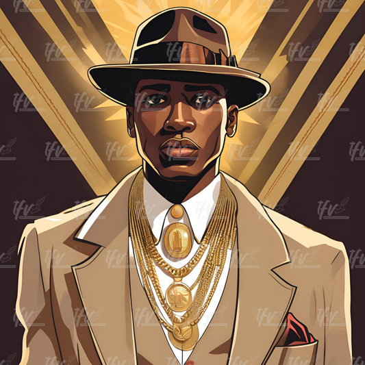 Alpha Phi Alpha Man Wearing Brown Hat Inspired Digital Illustration