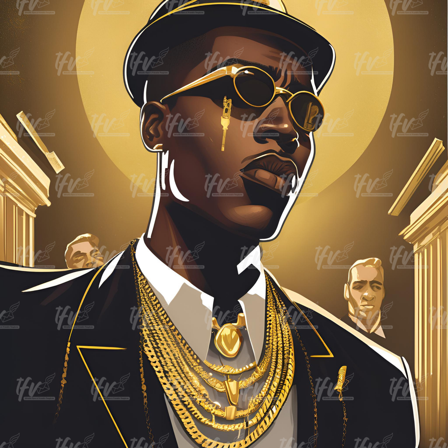 Alpha Phi Alpha Man Wearing Black Glasses Inspired Digital Illustration