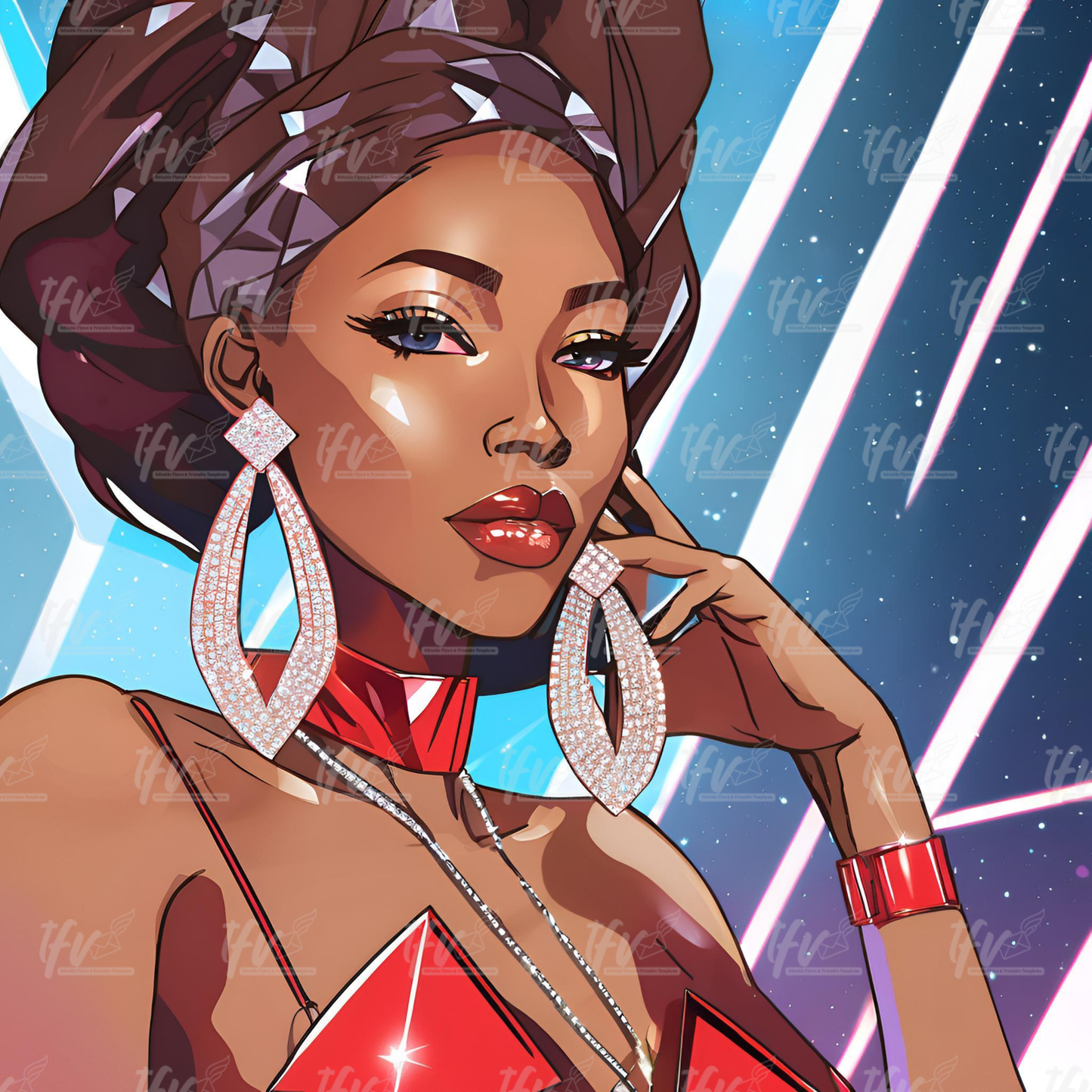Diamond Queen NPHC Insipired Digital Illustration