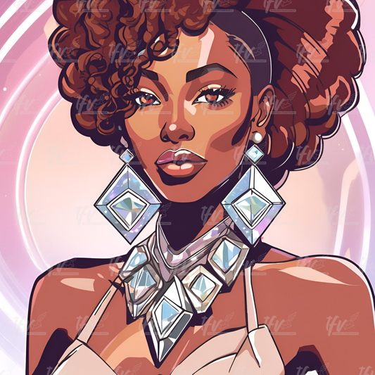 Diamond Queen Sorority Girl Digital Illustration
