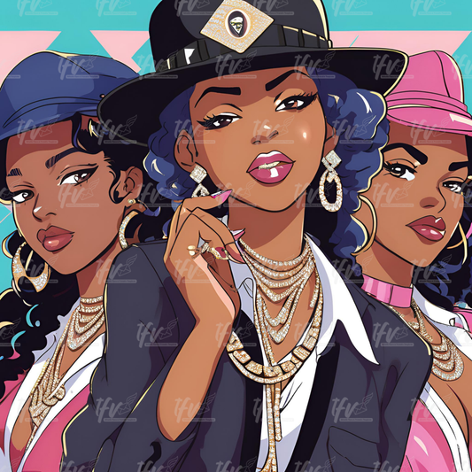 Custom AKA Sorority Girls Digital Illustration