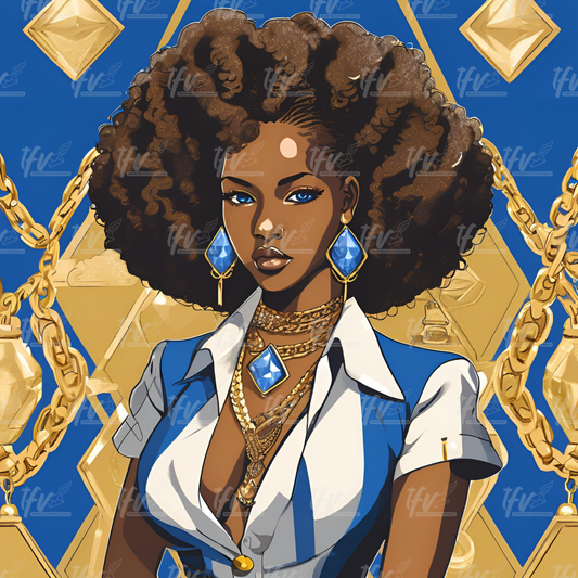 Beautiful Sigma Woman NPHC Greek Inspired Digital Illustration