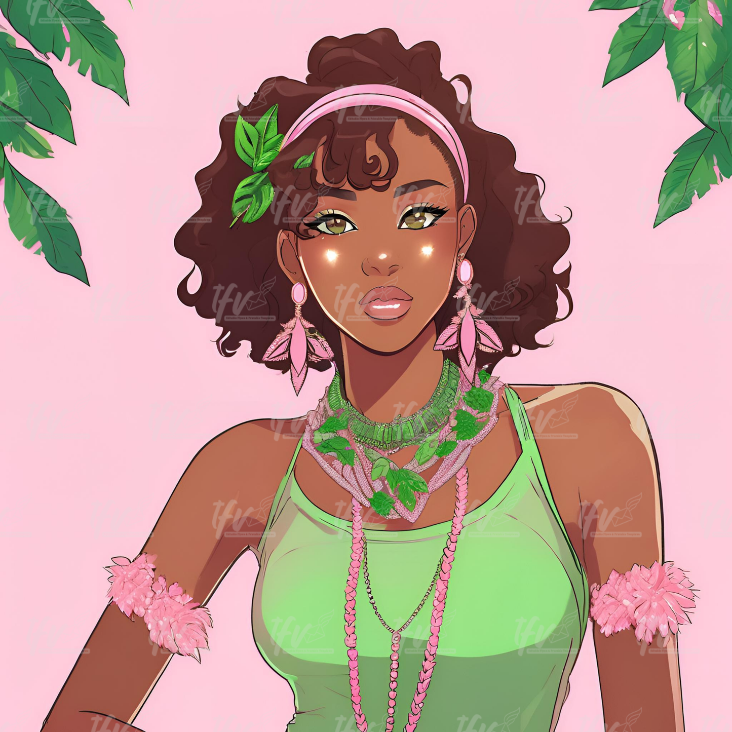 Custom AKA Sorority Digital Illustration