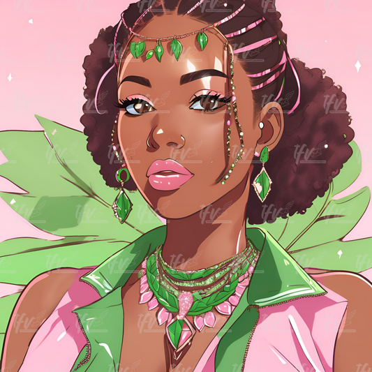 Pretty Princess Sorority Girl Digital Illustration