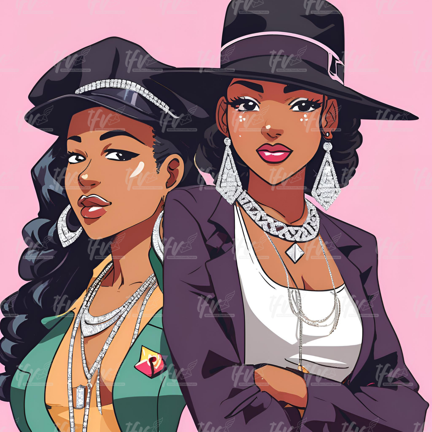 Custom AKA Sorority Digital Illustration