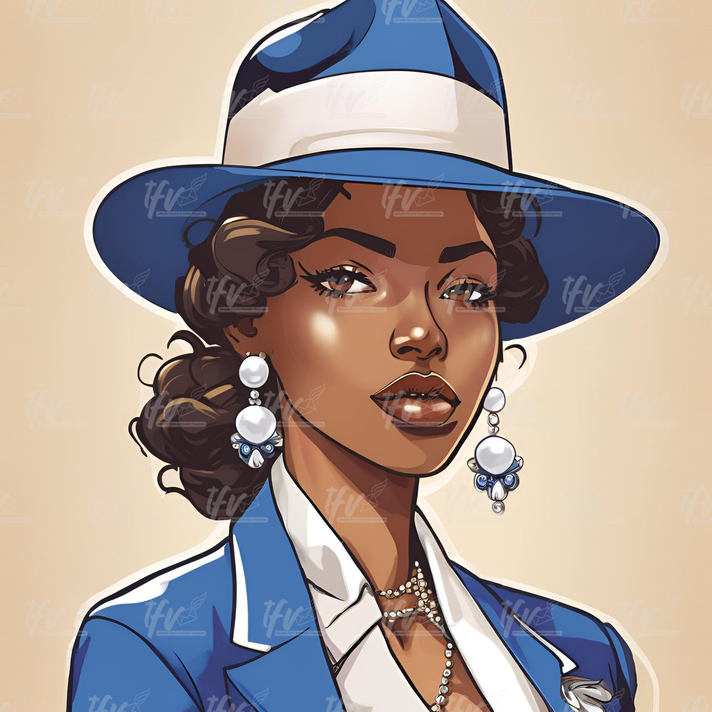 Custom Zeta Sorority Digital Illustration