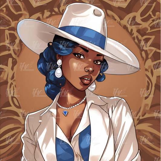 Fine Zeta Sorority Girl Digital Illustration