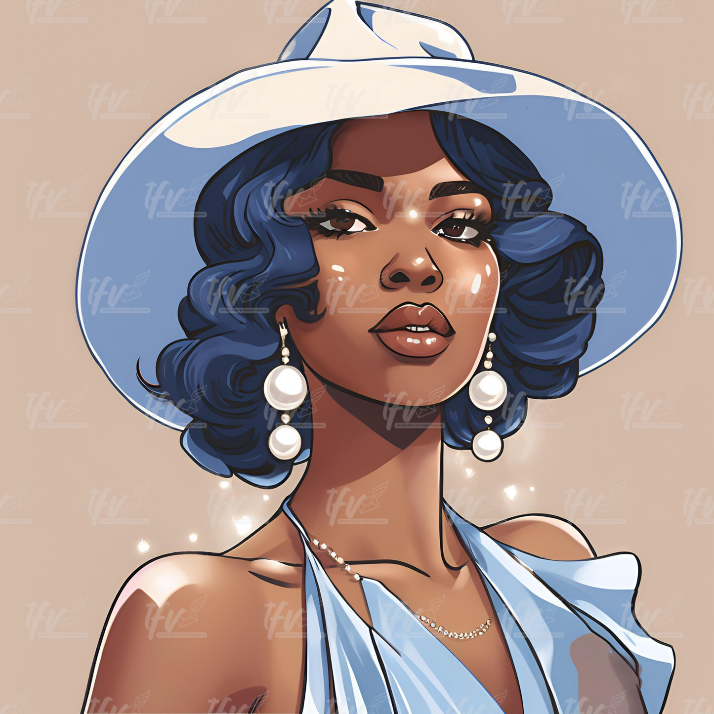 Custom Zeta Phi Beta Sorority Digital Illustration