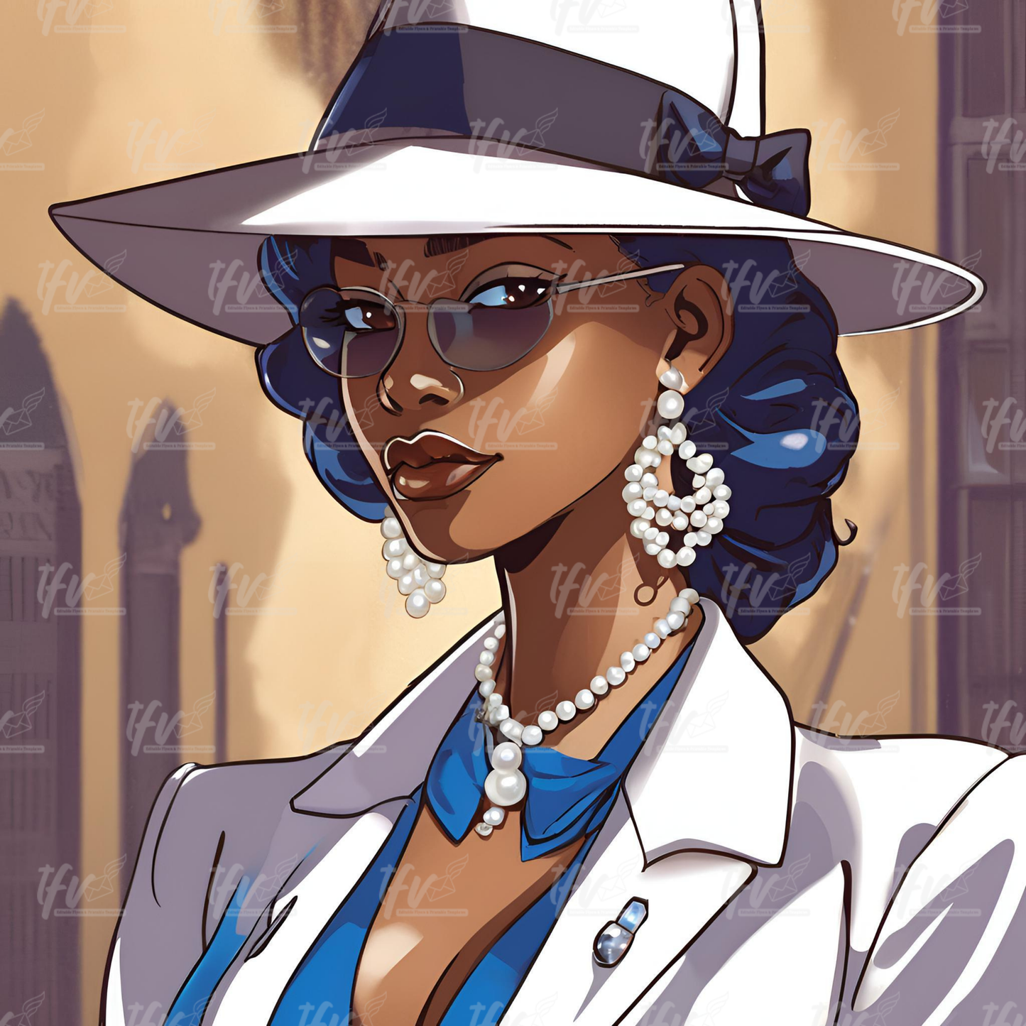 Divine 9 Zeta Sorority Digital Illustration