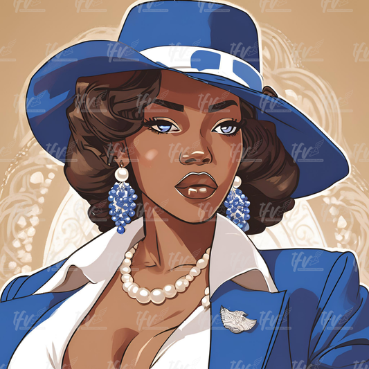 Zeta Fine Sorority Woman Digital Illustration