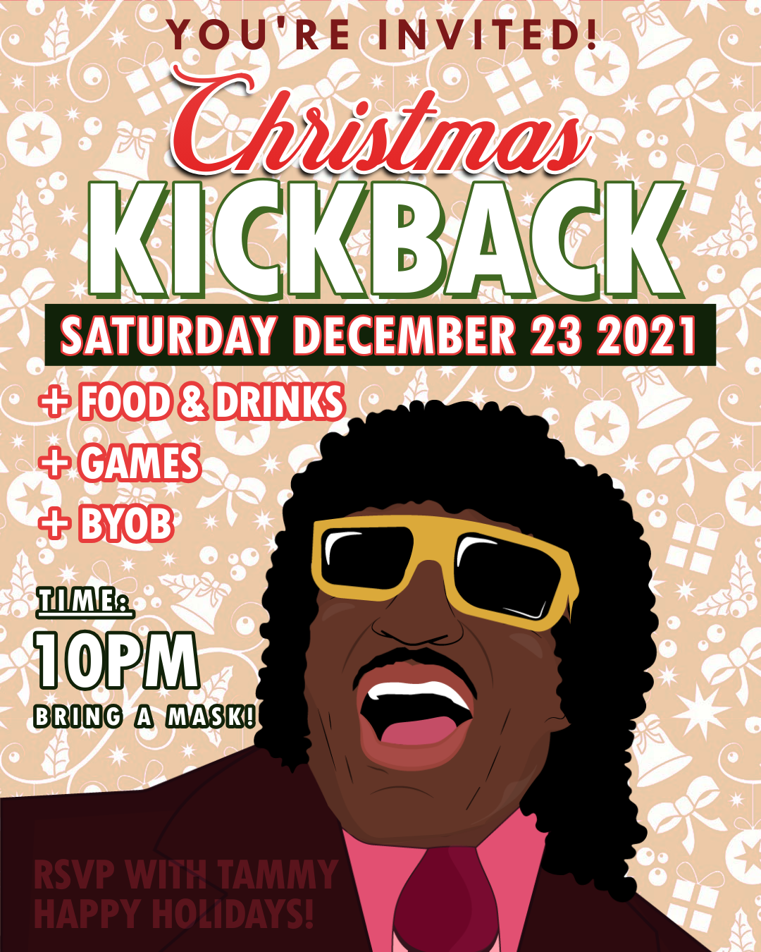 Friday Christmas Kickback Flyer Editable Template