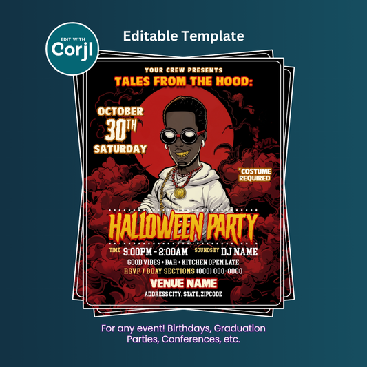 Halloween Party Flyer - Editable Template