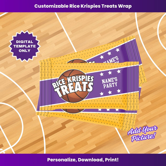 LA Lakers Basketball Treat Wrapper – Editable Template (Canva Design)
