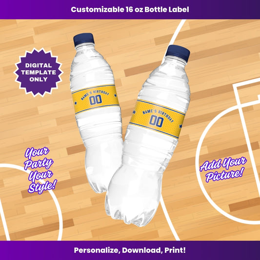 Pacers 16oz Water Bottle Labels – Editable Template (Canva Design)