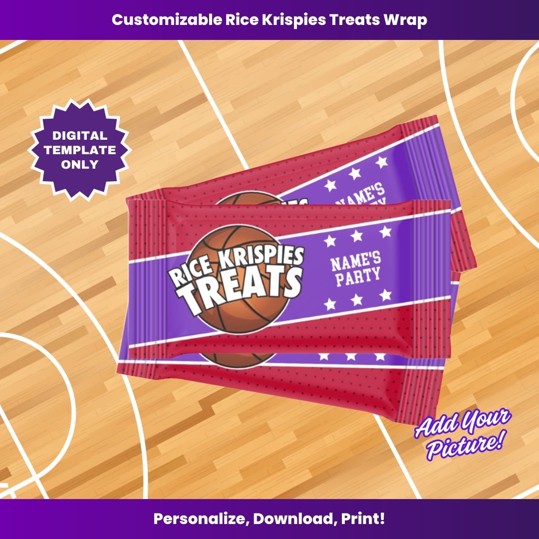 Raptors Basketball Treat Wrapper – Editable Template (Canva Design)