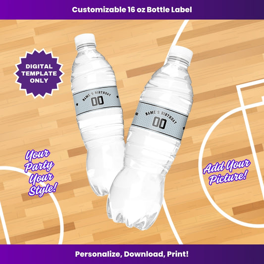 Spurs 16oz Water Bottle Labels – Editable Template (Canva Design)