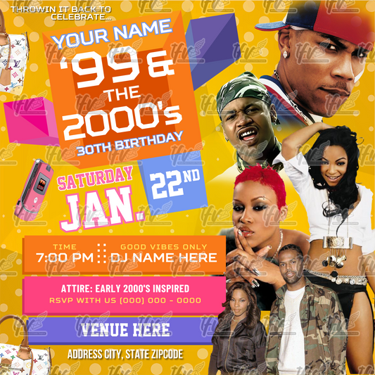 106 and Park Birthday Party Invitation Editable Canva Template
