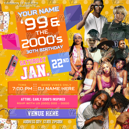 106 and Park Birthday Party Invitation Editable Canva Template