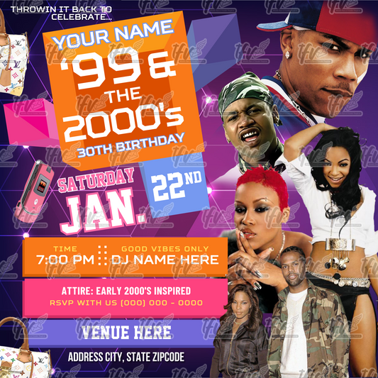 106 and Park Birthday Party Invitation Editable Canva Template