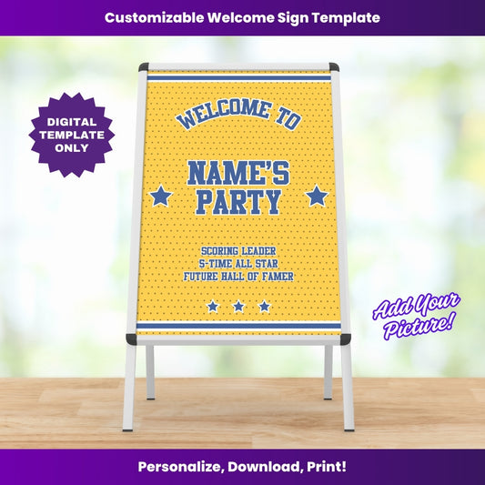 Pacers Party Welcome Sign – Editable Template (Canva Design)