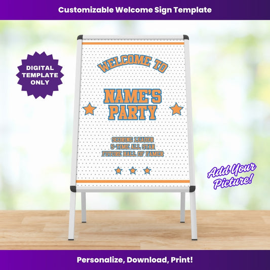 Knicks (Alternative) Party Welcome Sign – Editable Template (Canva Design)