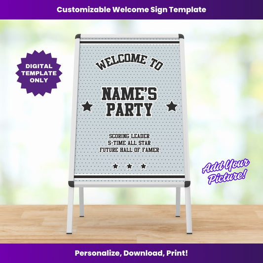 Spurs Party Welcome Sign – Editable Template (Canva Design)