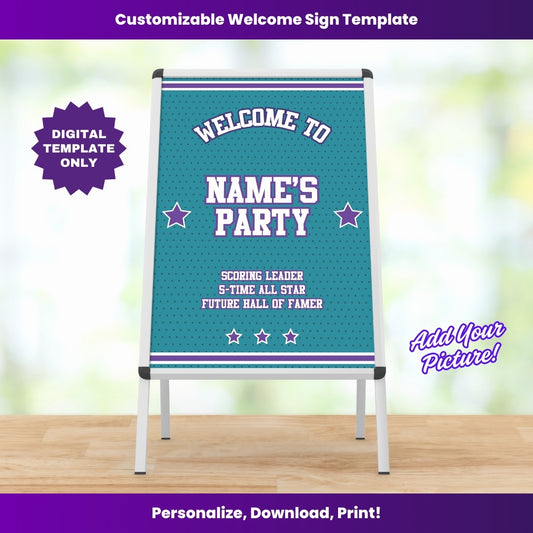 Hornets Party Welcome Sign – Editable Template (Canva Design)