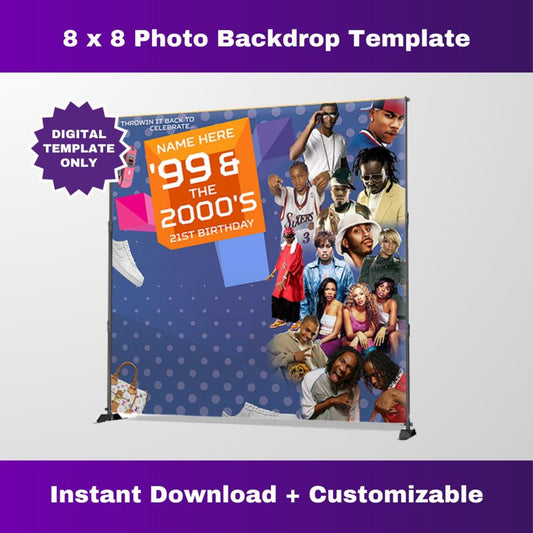 Light Purple 106 and Park Party Photo Backdrop (Swag Edition) – Editable Corjl Template