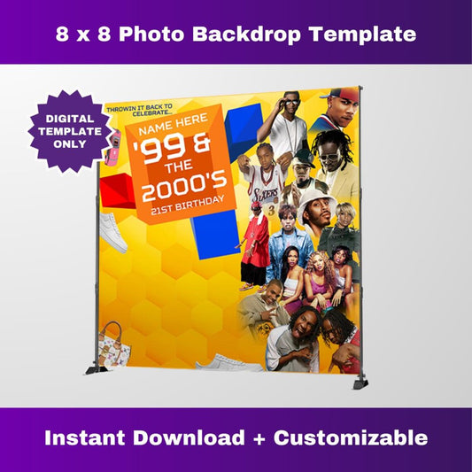 Honeycomb 106 and Park Party Photo Backdrop – Editable Corjl Template