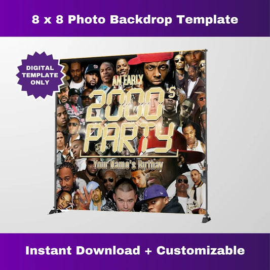 An Early 2000s Party Hip Hop Photo Backdrop – Editable Template Corjl Design