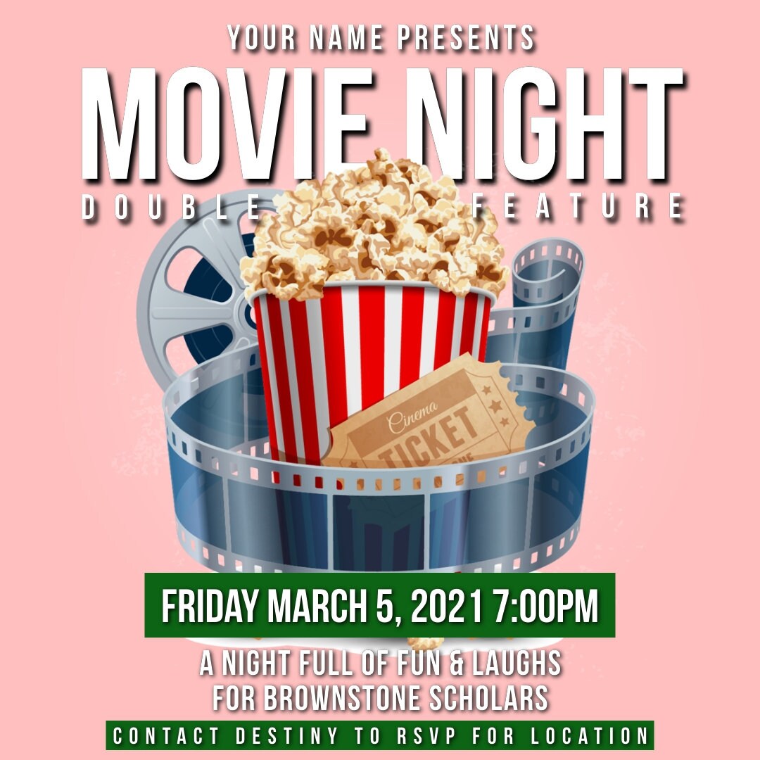 Movie Night Flyer Editable Template